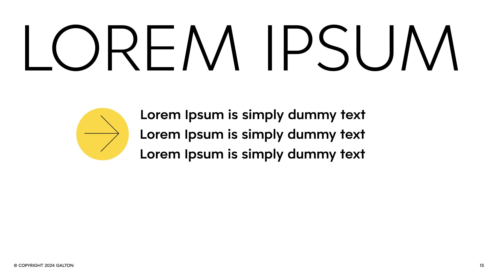 Big headline + list with icon