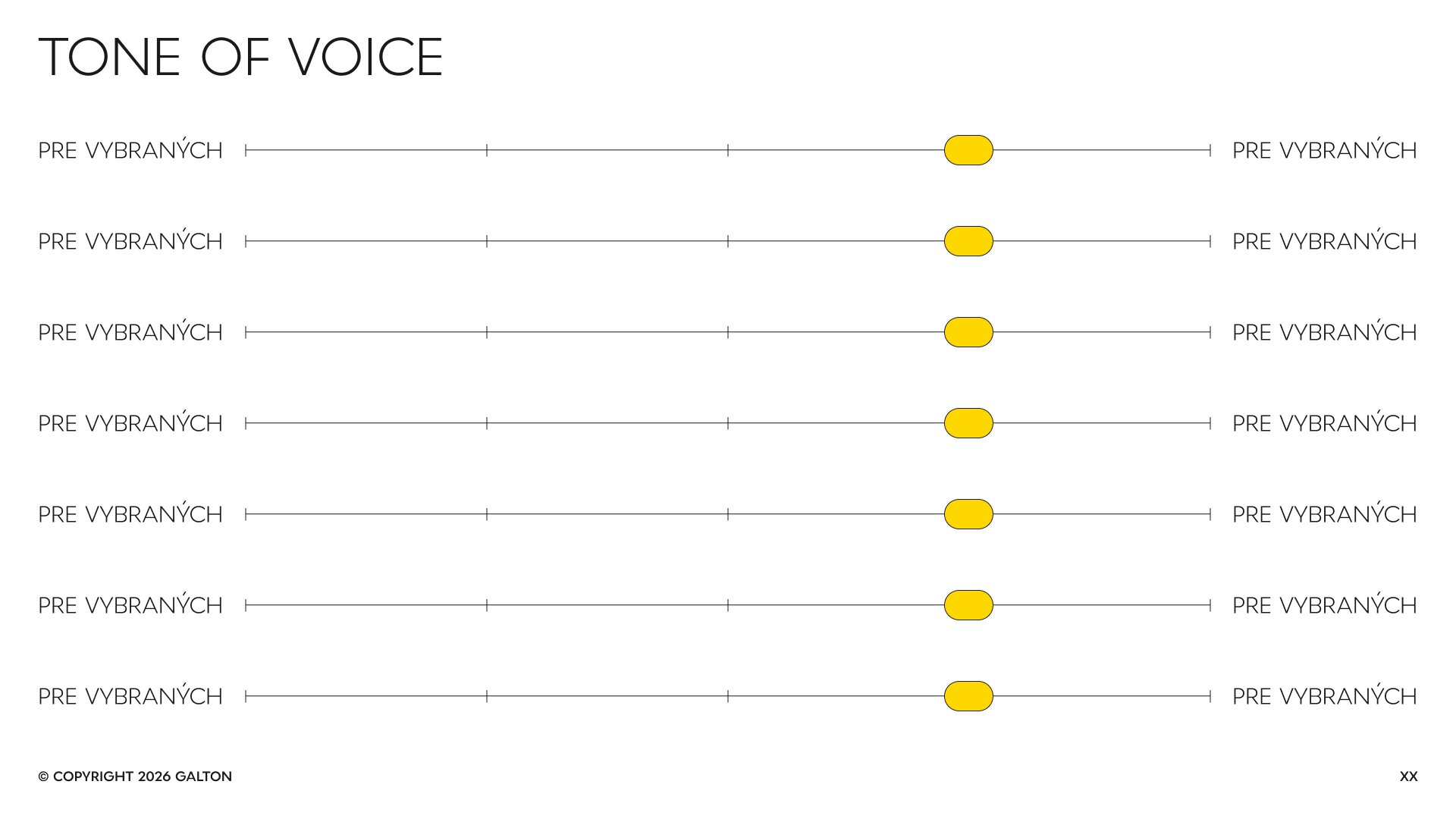 Tone of voice (sliders)